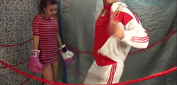  UNDERGROUND INTERGENDER WRESTLING PROMOTION Belly Punching Match Man vs Women